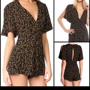 🥳2xHP🥳Free People RARE Combo Meet Virginia 2 Women's Romper/Dress Black Gold